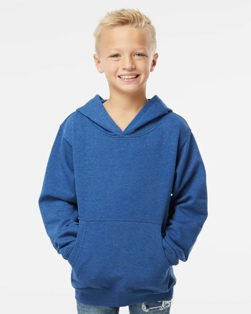 Independent Trading Co Youth Midweight Hooded Sweatshirt Royal Heather