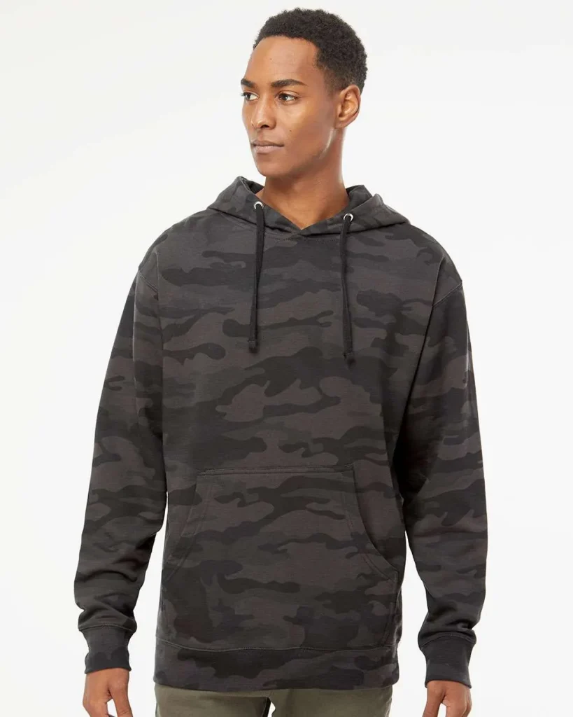 Independent Trading Midweight Hooded Sweatshirt Black Camo