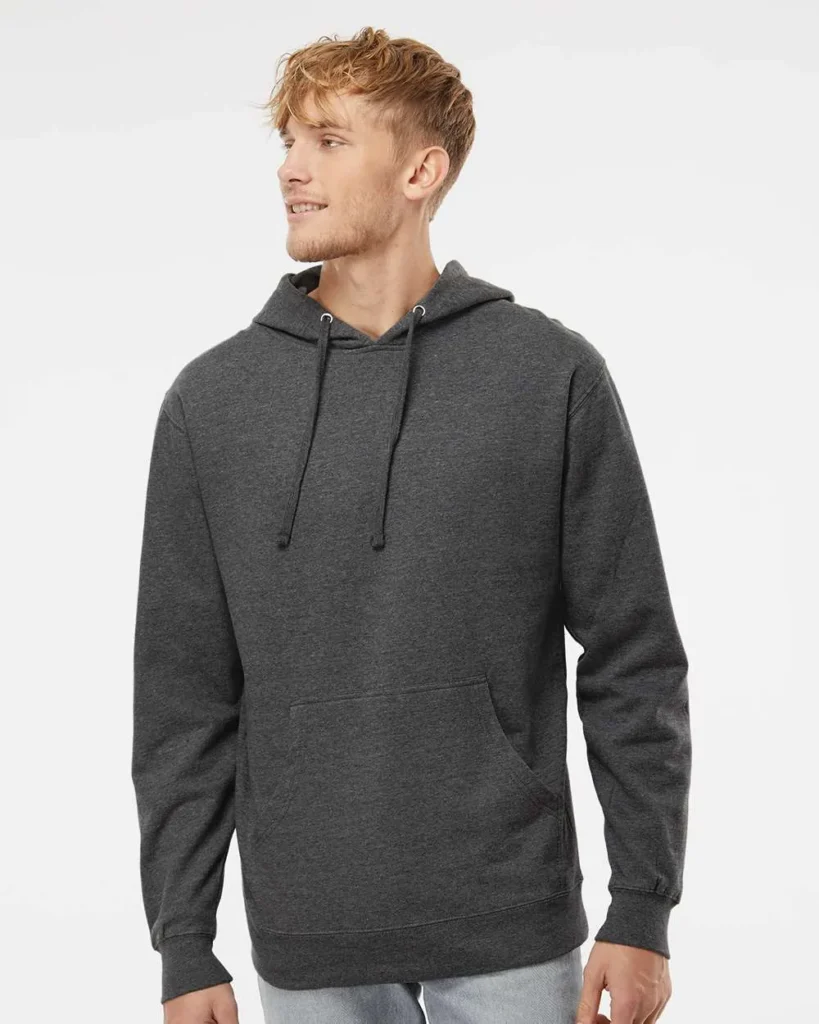 Independent Trading Midweight Hooded Sweatshirt Charcoal Heather