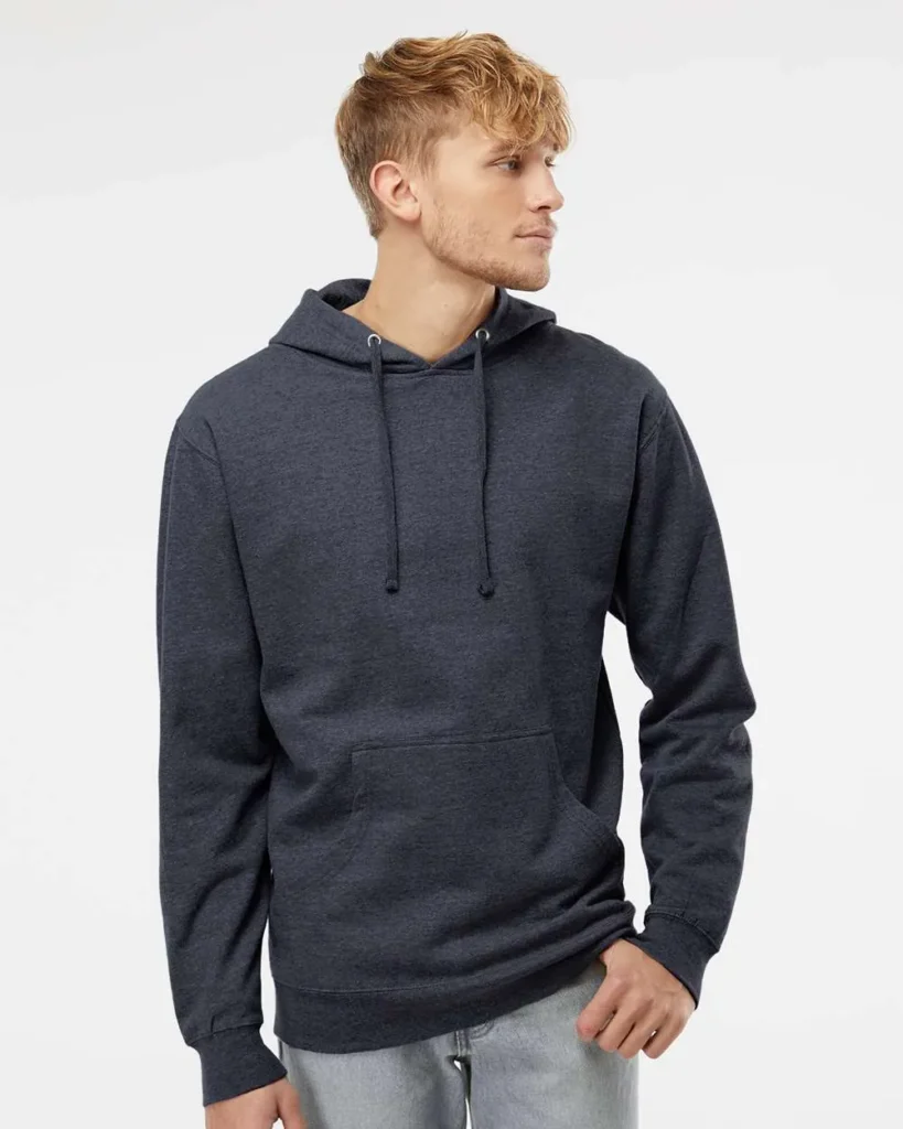 Independent Trading Midweight Hooded Sweatshirt Classic Navy Heather