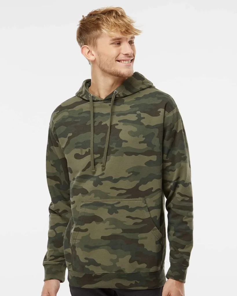 Independent Trading Midweight Hooded Sweatshirt Forest Camo