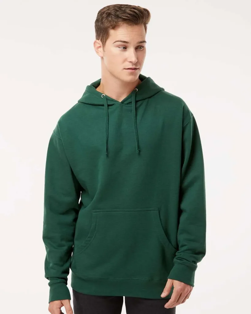 Independent Trading Midweight Hooded Sweatshirt Forest Green