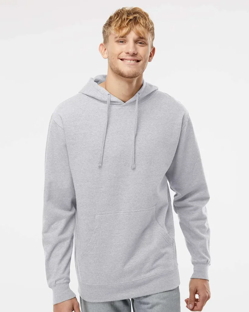 Independent Trading Midweight Hooded Sweatshirt Grey Heather