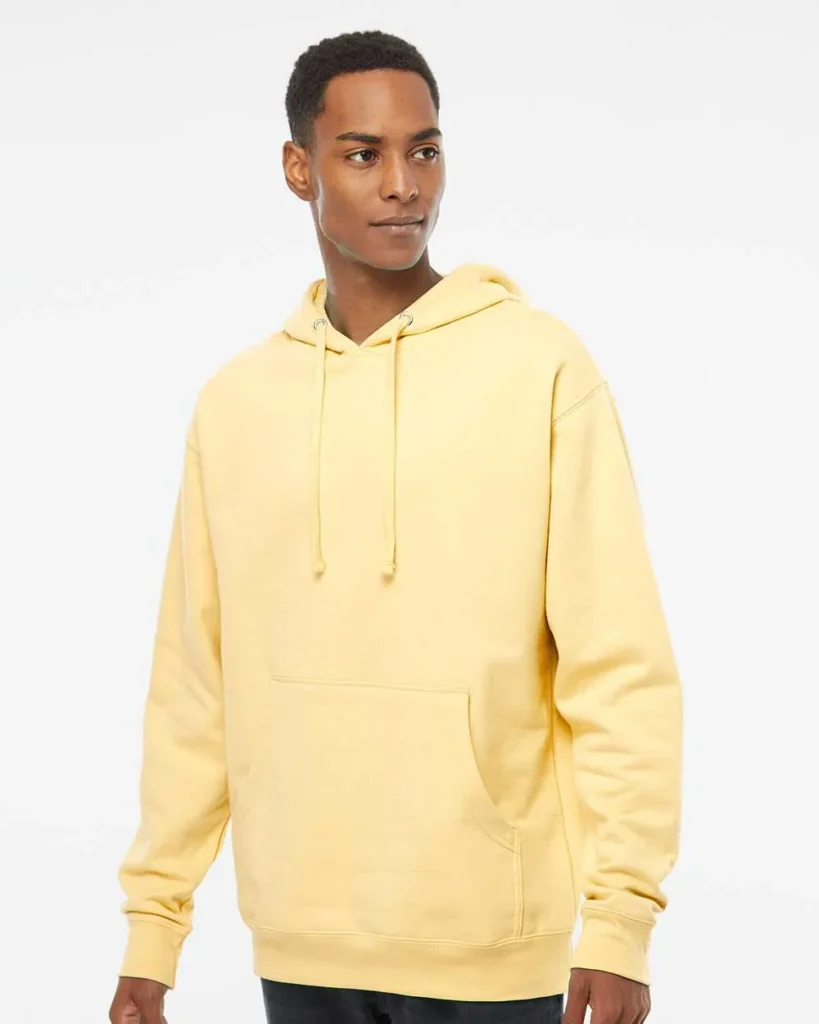 Independent Trading Midweight Hooded Sweatshirt Light Yellow