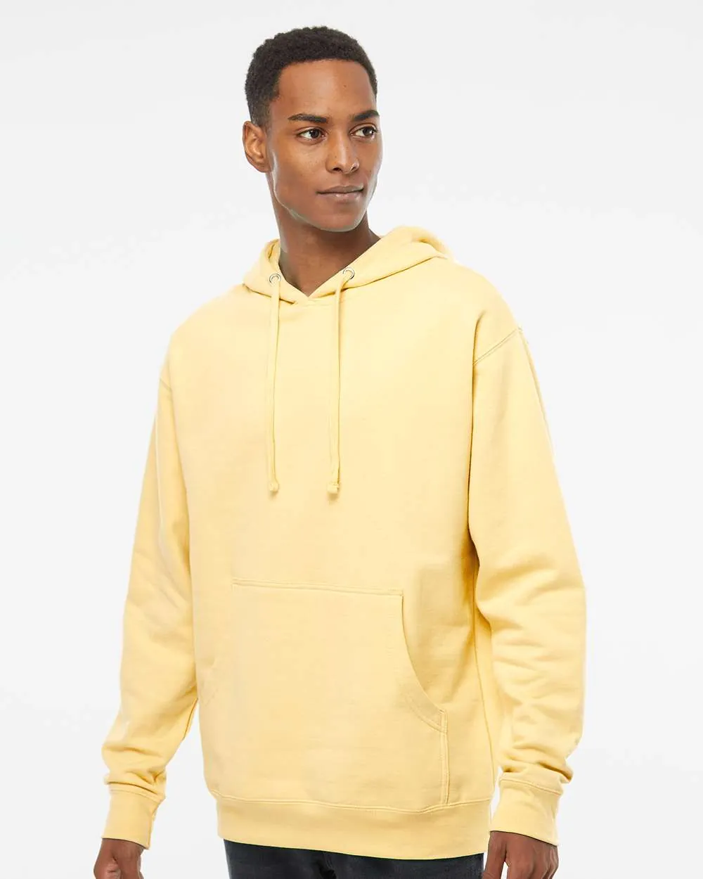 Independent Trading Midweight Hooded Sweatshirt Light Yellow