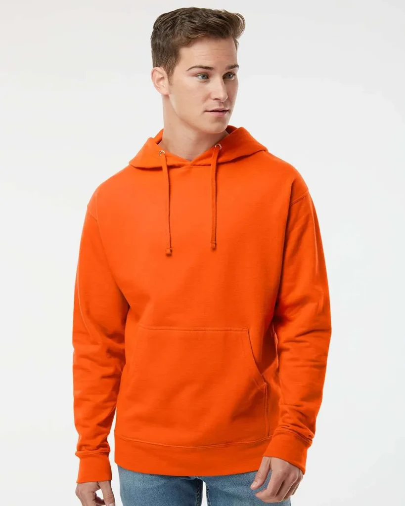 Independent Trading Midweight Hooded Sweatshirt Orange