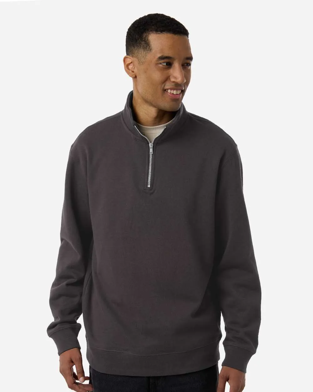 Independent Trading Co Midweight Quarter-Zip Pullover Asphalt
