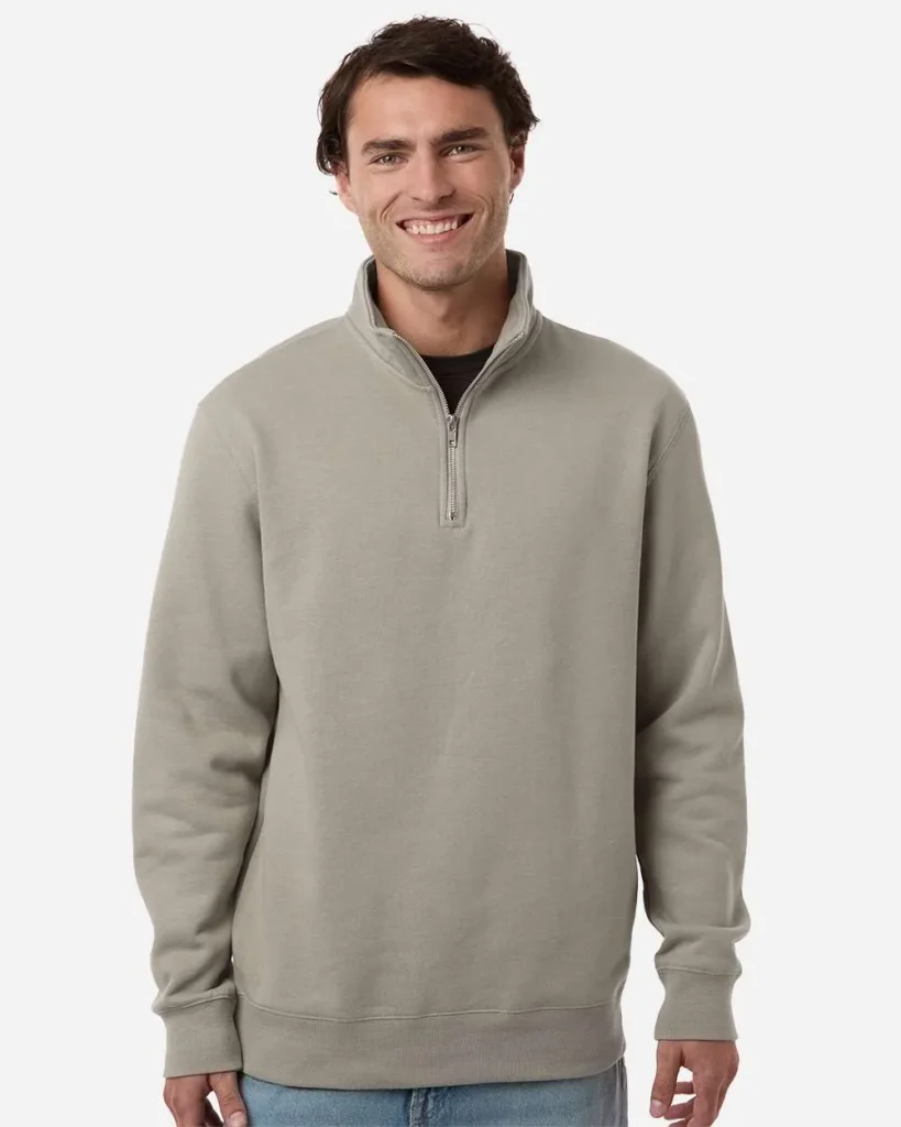 Independent Trading Co Midweight Quarter-Zip Pullover Cement