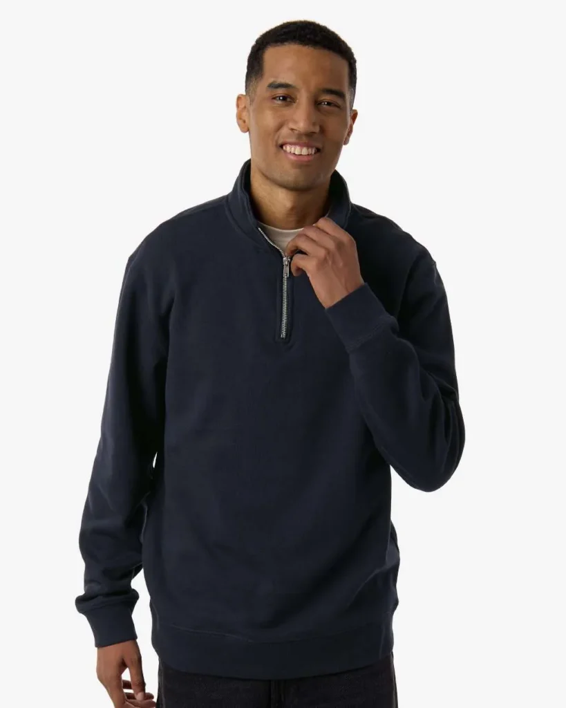 Independent Trading Co Midweight Quarter-Zip Pullover Classic Navy