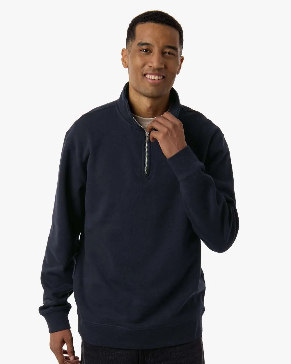 Independent Trading Co Midweight Quarter-Zip Pullover Classic Navy