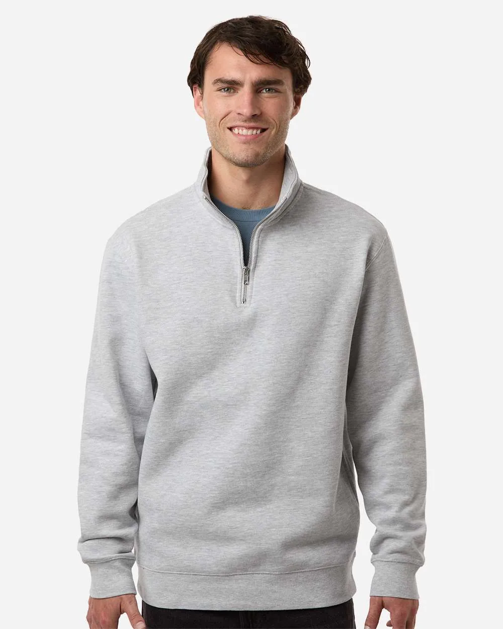 Independent Trading Co Midweight Quarter-Zip Pullover Grey Heather