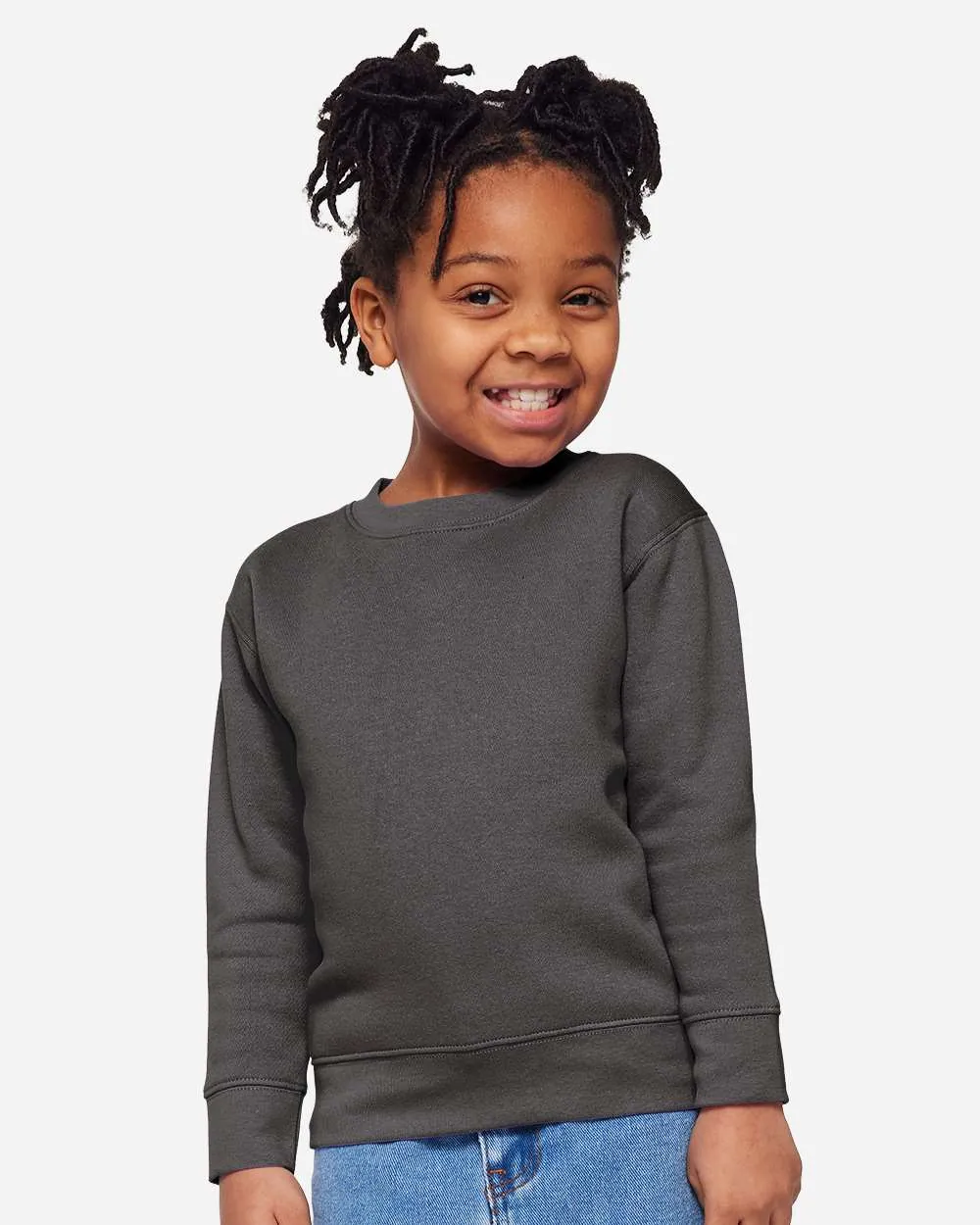 Rabbit Skins Toddler Fleece Crewneck Sweatshirt Charcoal