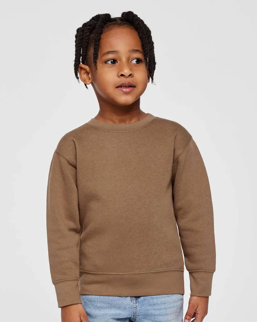 Rabbit Skins Toddler Fleece Crewneck Sweatshirt Coyote Brown