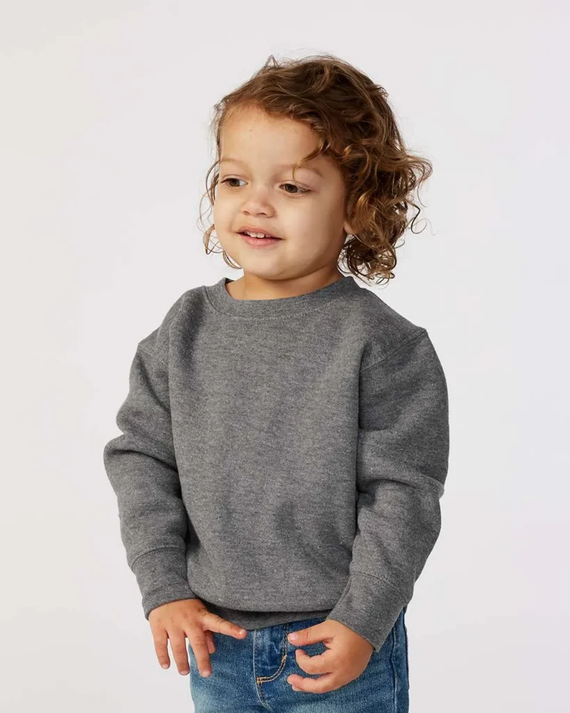 Rabbit Skins Toddler Fleece Crewneck Sweatshirt Granite Heather