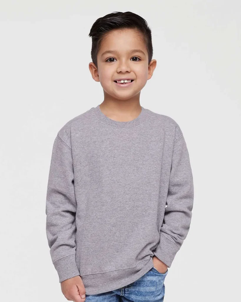 Rabbit Skins Toddler Fleece Crewneck Sweatshirt Heather