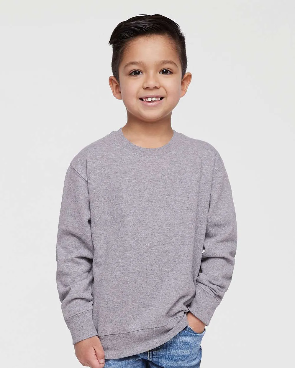 Rabbit Skins Toddler Fleece Crewneck Sweatshirt Heather