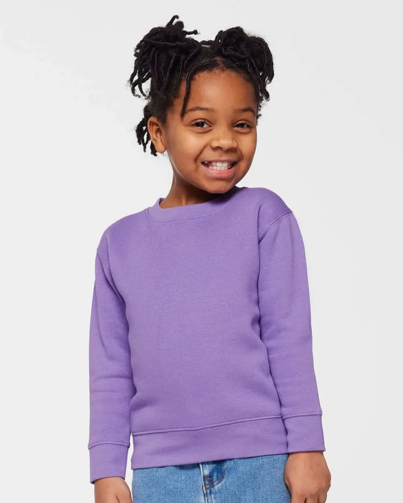 Rabbit Skins Toddler Fleece Crewneck Sweatshirt Lavender