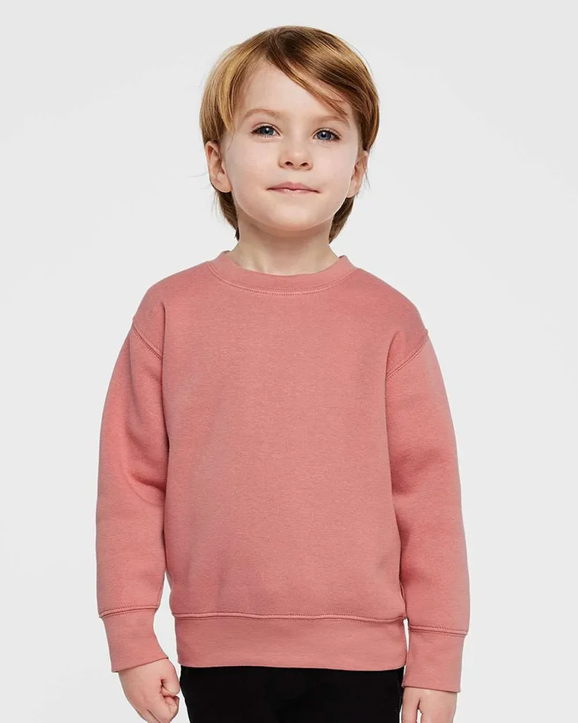 Rabbit Skins Toddler Fleece Crewneck Sweatshirt Mauvelous