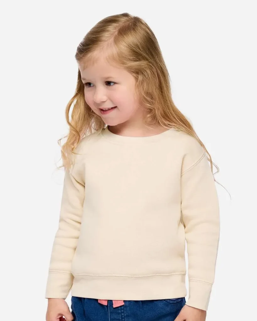 Rabbit Skins Toddler Fleece Crewneck Sweatshirt Natural
