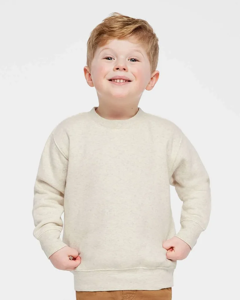 Rabbit Skins Toddler Fleece Crewneck Sweatshirt Natural Heather