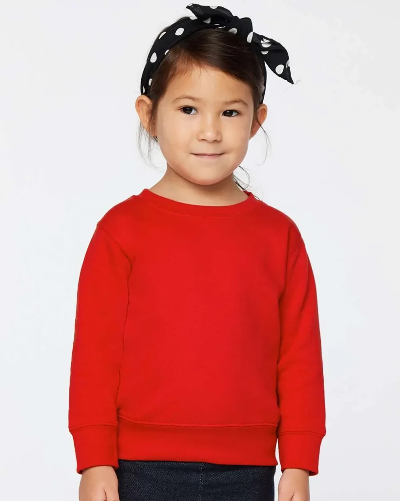 Rabbit Skins Toddler Fleece Crewneck Sweatshirt Red