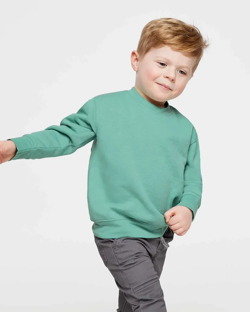 Rabbit Skins Toddler Fleece Crewneck Sweatshirt Saltwater