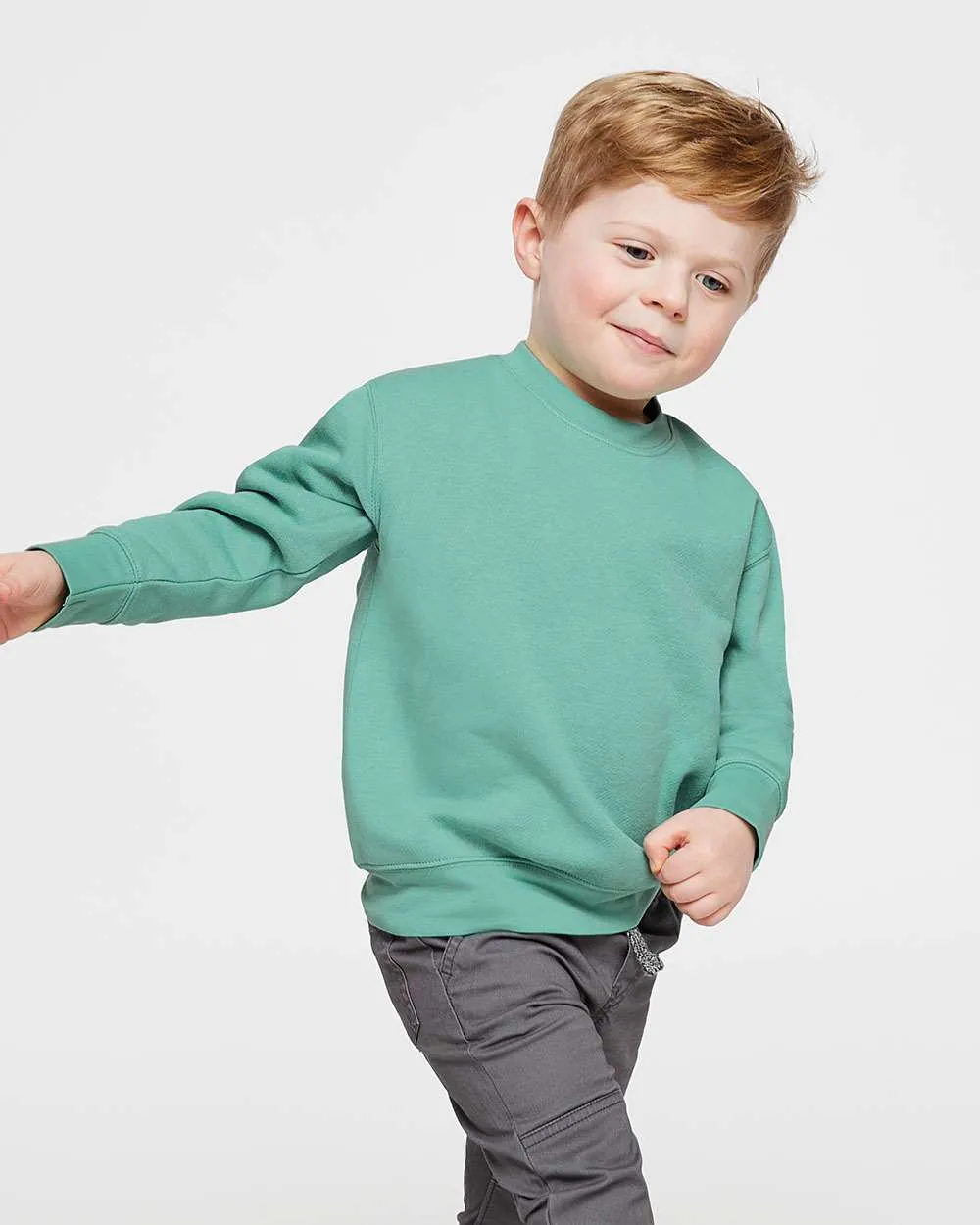 Rabbit Skins Toddler Fleece Crewneck Sweatshirt Saltwater