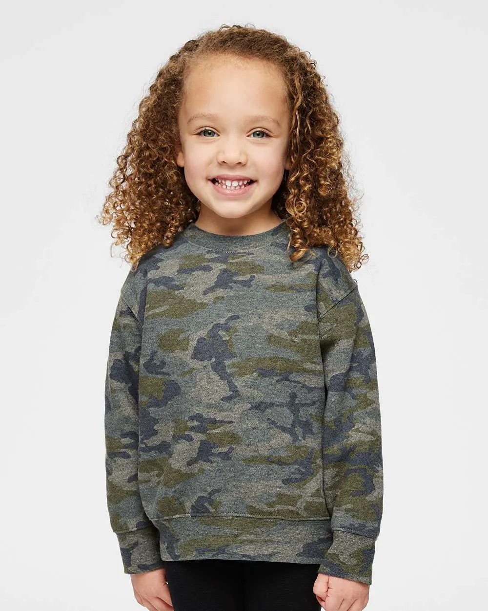 Rabbit Skins Toddler Fleece Crewneck Sweatshirt Vintage Camo