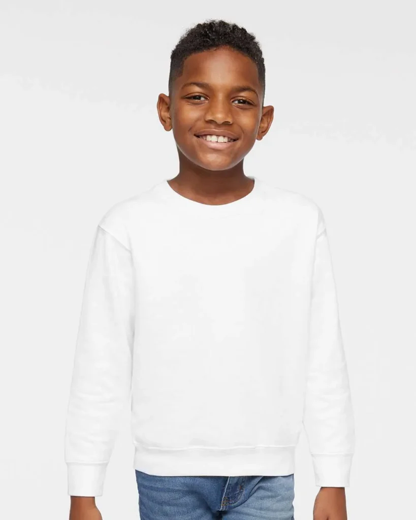 Rabbit Skins Toddler Fleece Crewneck Sweatshirt White