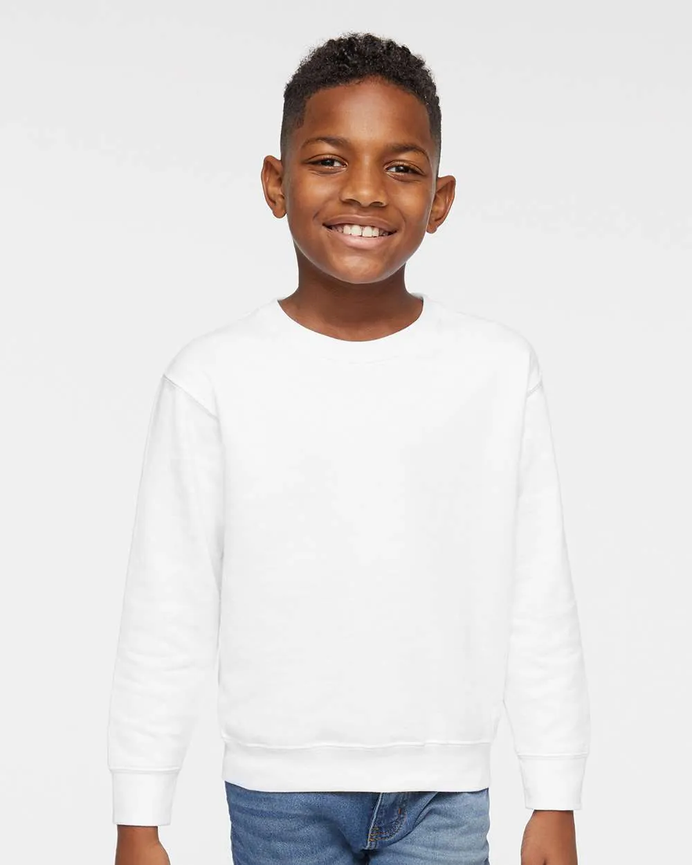 Rabbit Skins Toddler Fleece Crewneck Sweatshirt White