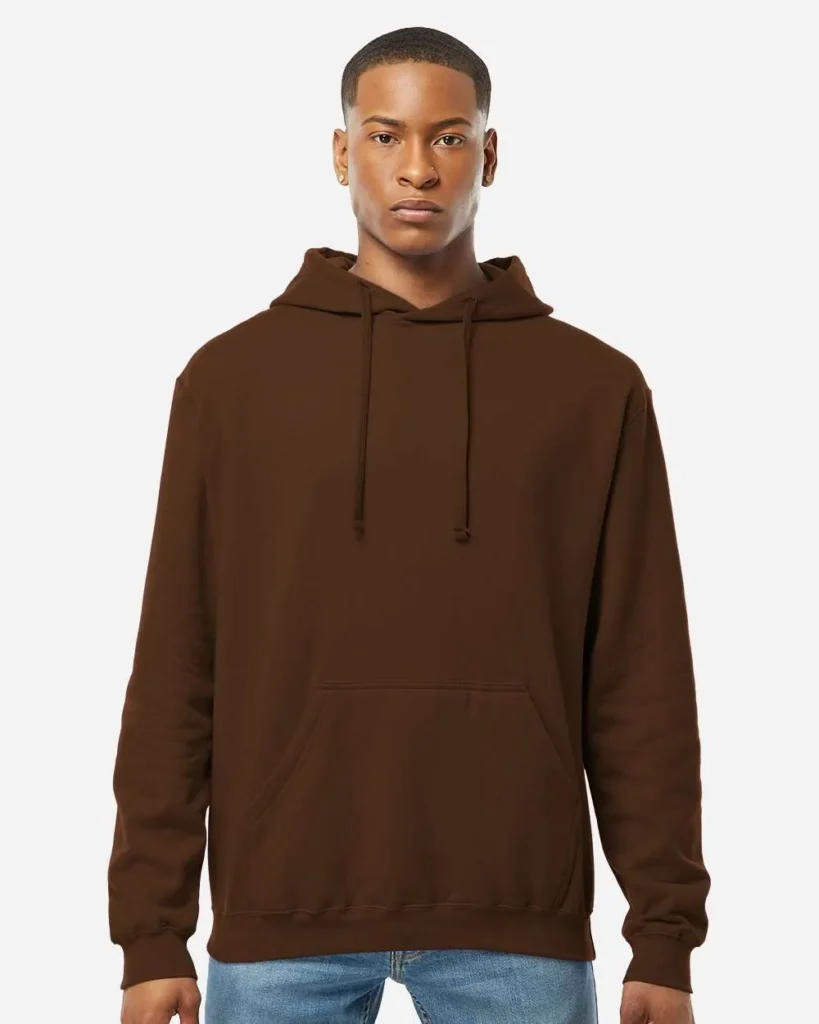 Tultex Fleece Hooded Sweatshirt Brown