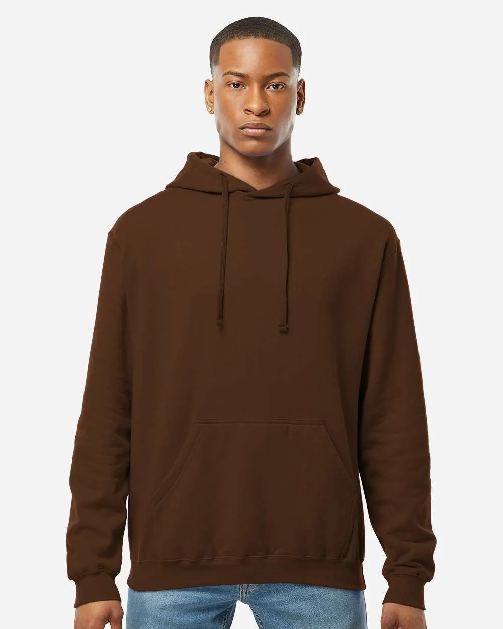 Tultex Fleece Hooded Sweatshirt Brown