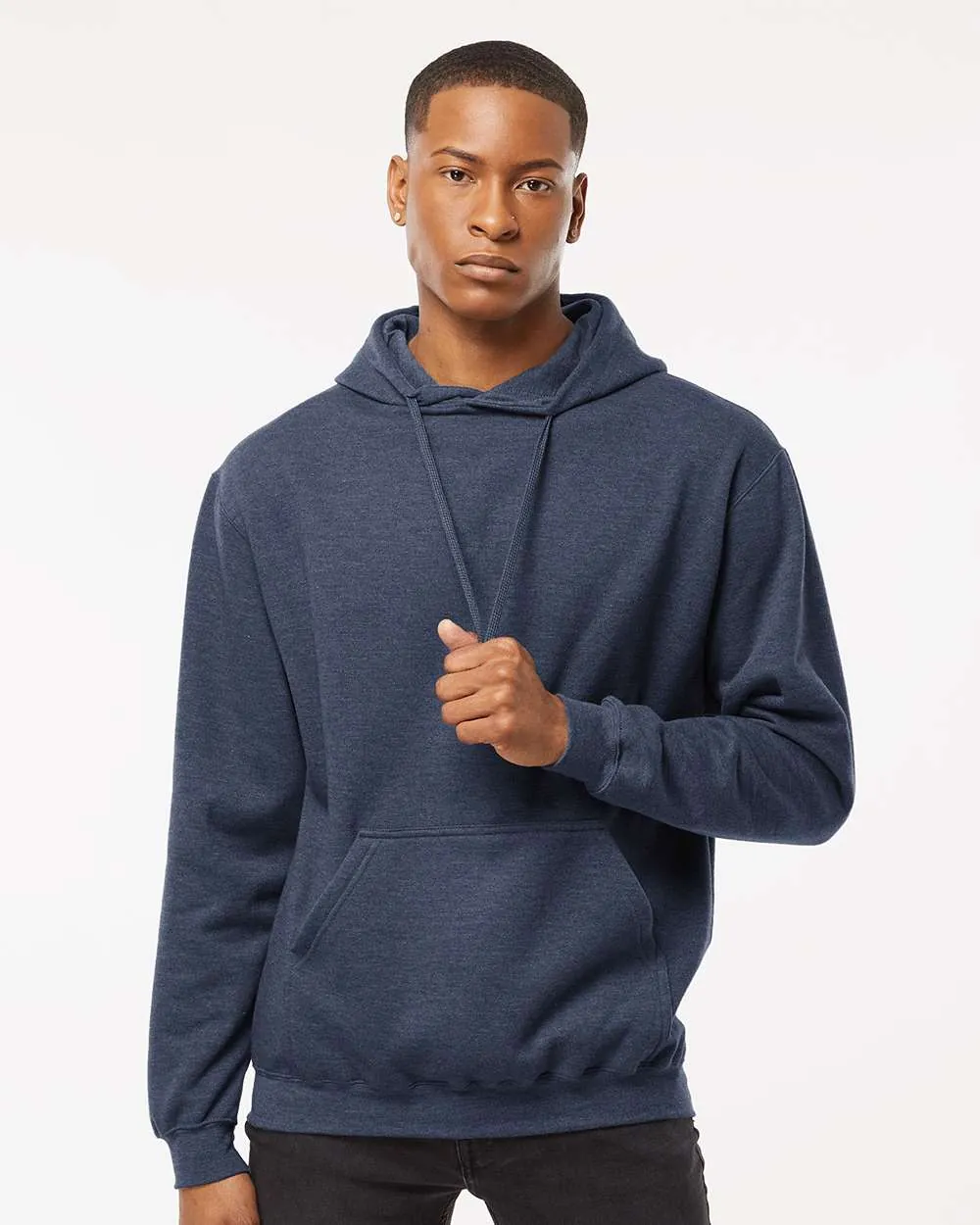 Tultex Fleece Hooded Sweatshirt Heather Denim