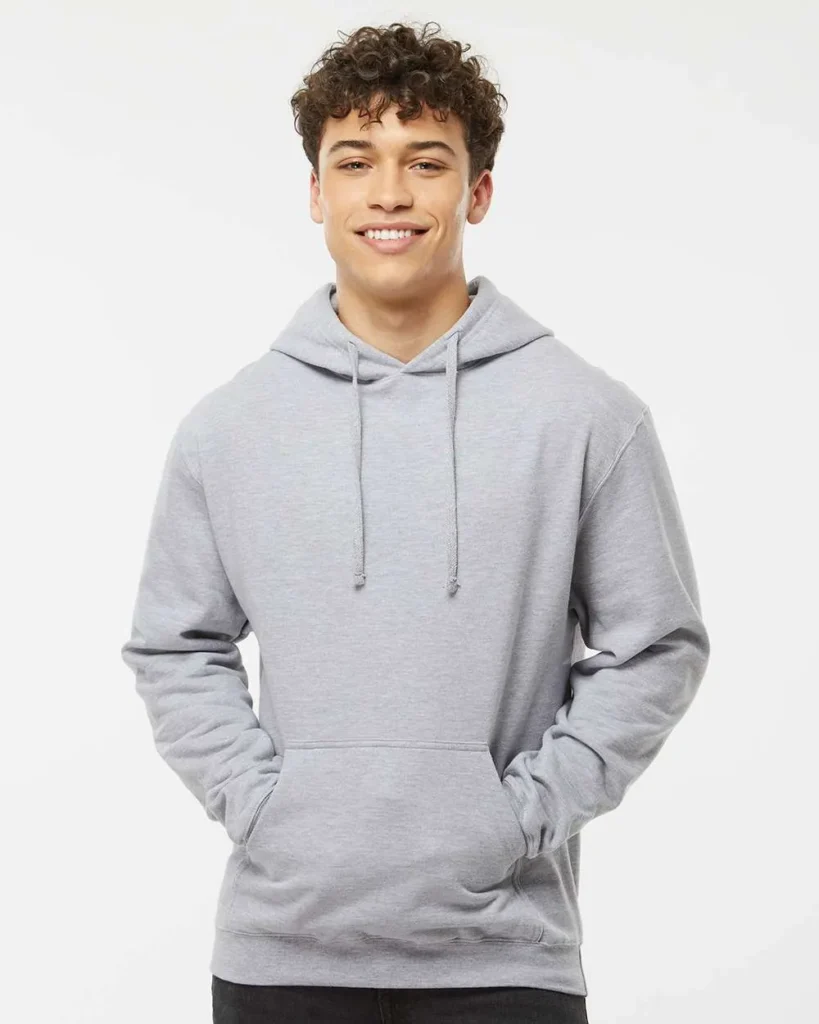 Tultex Fleece Hooded Sweatshirt Heather Grey
