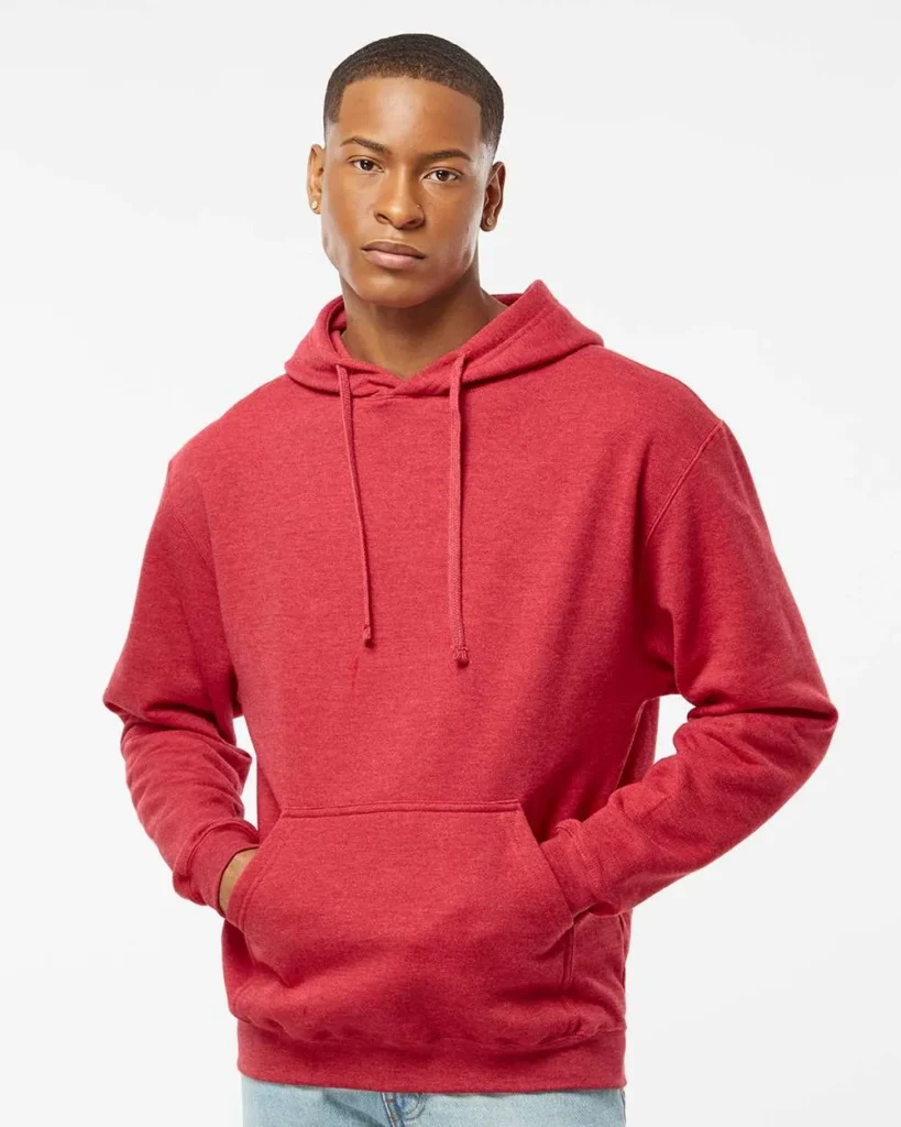 Tultex Fleece Hooded Sweatshirt Heather Red