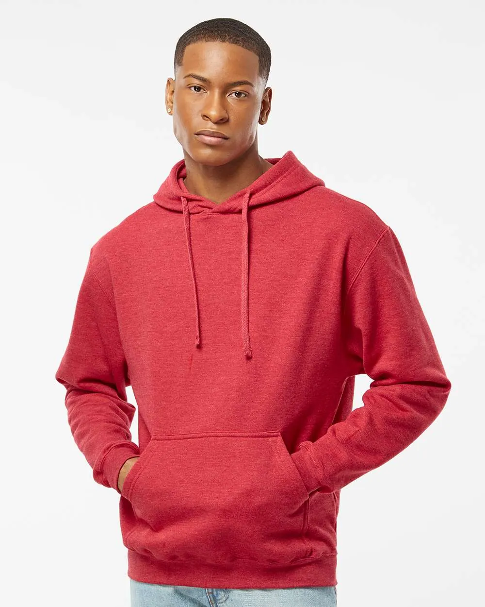 Tultex Fleece Hooded Sweatshirt Heather Red