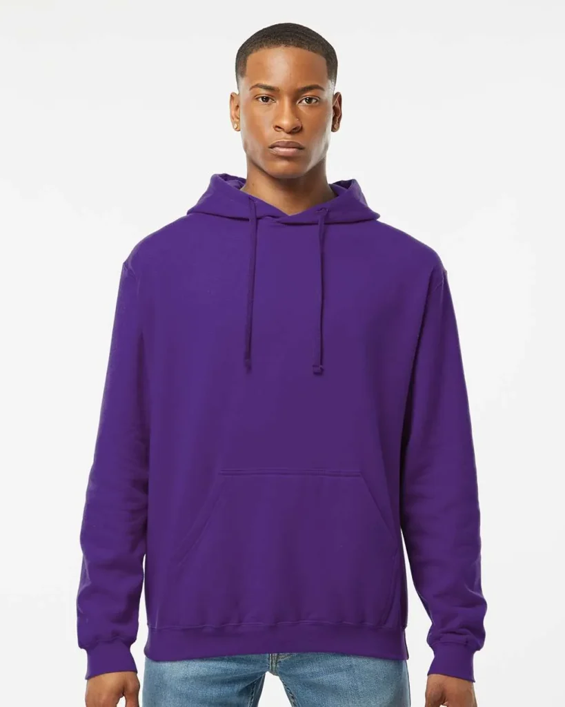 Tultex Fleece Hooded Sweatshirt Purple