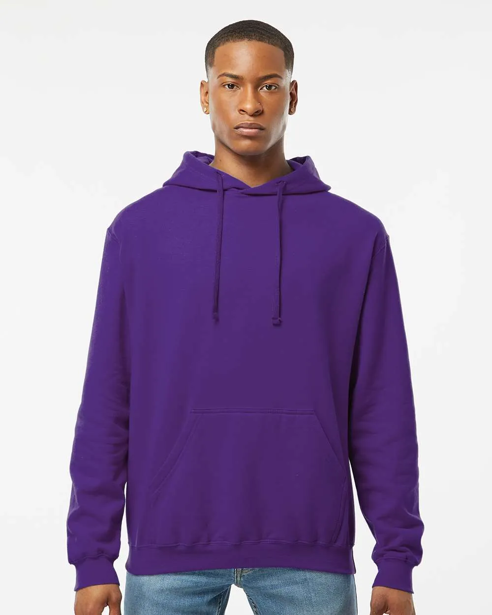 Tultex Fleece Hooded Sweatshirt Purple