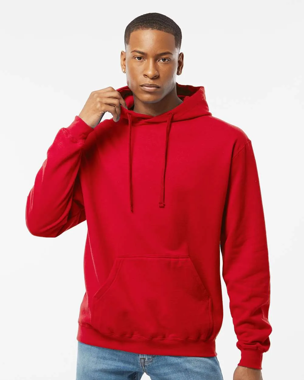 Tultex Fleece Hooded Sweatshirt Red