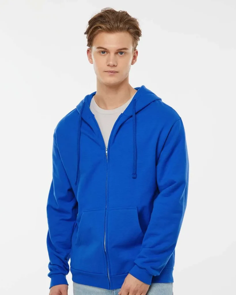 Tultex Full-Zip Hooded Sweatshirt Royal