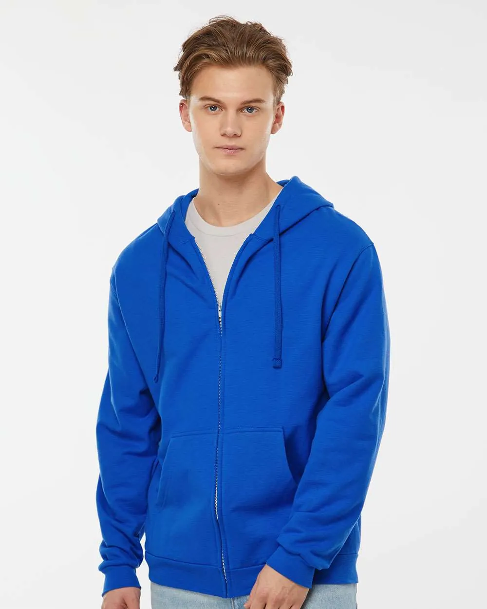 Tultex Full-Zip Hooded Sweatshirt Royal