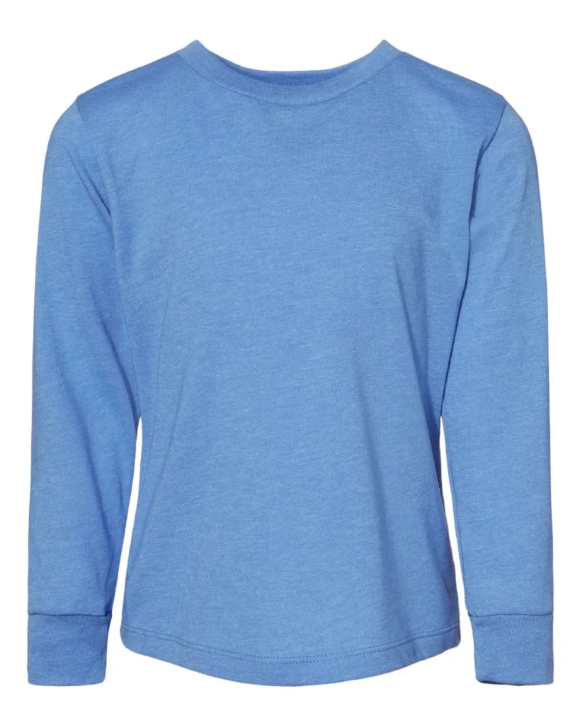 Bella + Canvas Toddler Jersey Long Sleeve Heather Columbia Blue