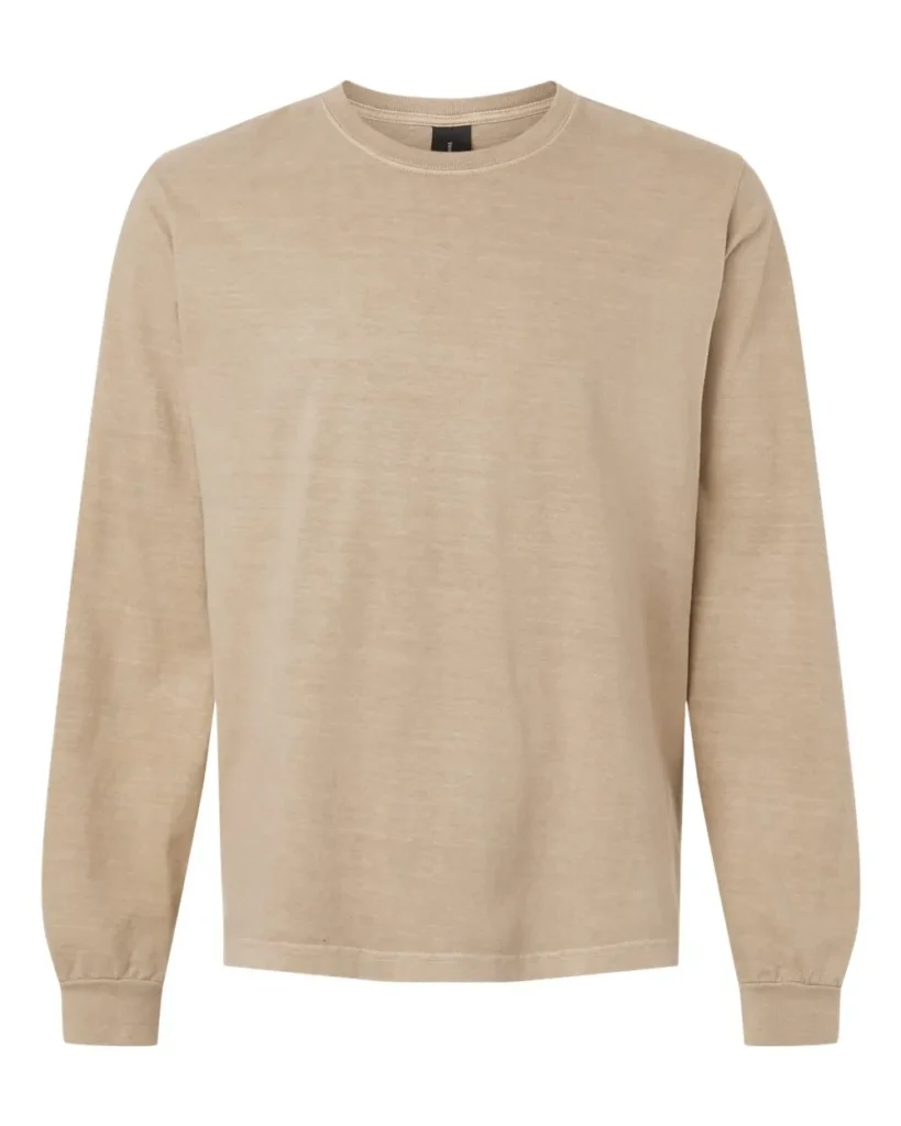 Bella+Canvas Garment-Dyed Long Sleeve Khaki