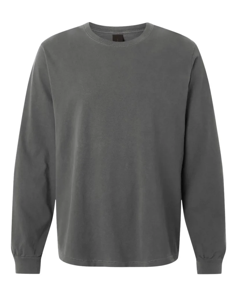 Bella+Canvas Garment-Dyed Long Sleeve Washed Charcoal