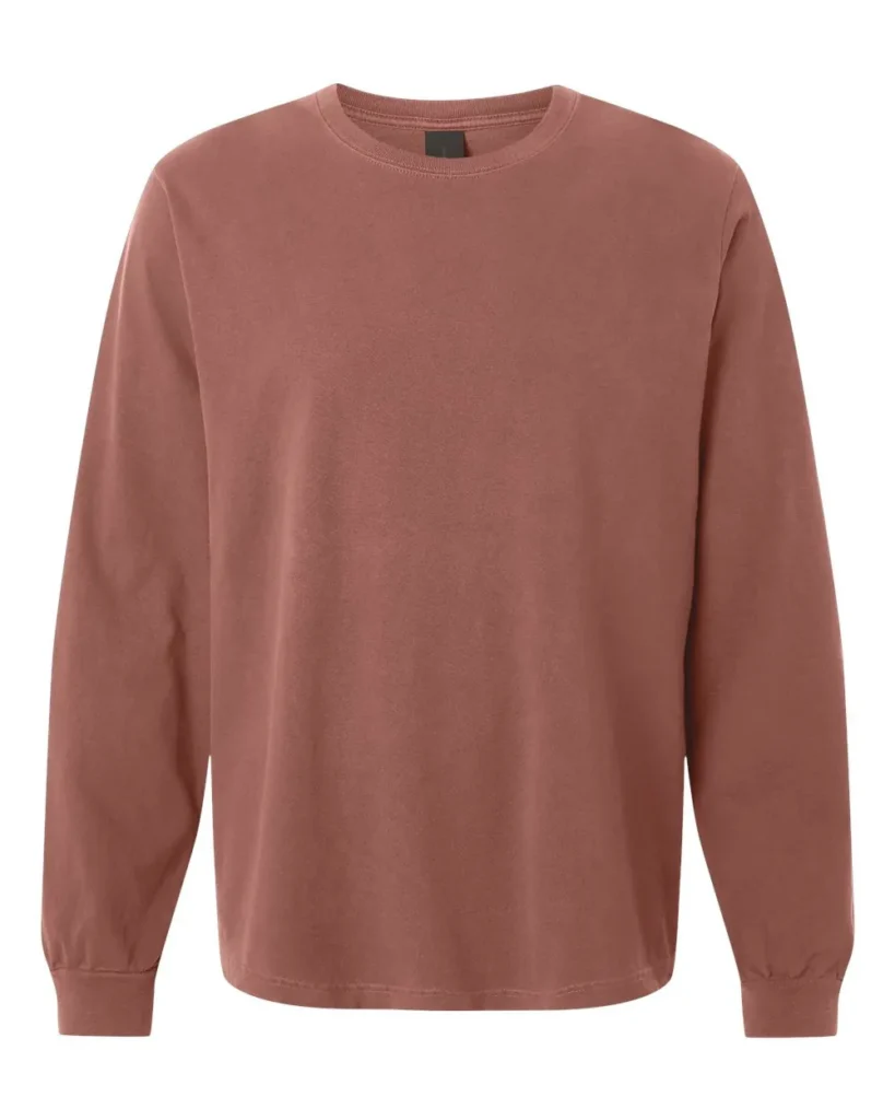 Bella+Canvas Garment-Dyed Long Sleeve Washed Chestnut