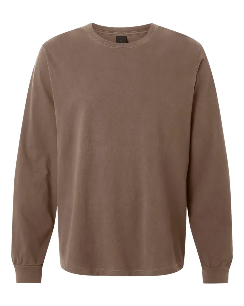 Bella+Canvas Garment-Dyed Long Sleeve Washed Cocoa