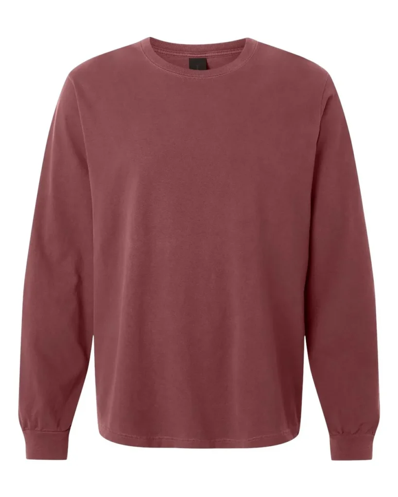 Bella+Canvas Garment-Dyed Long Sleeve Washed Maroon