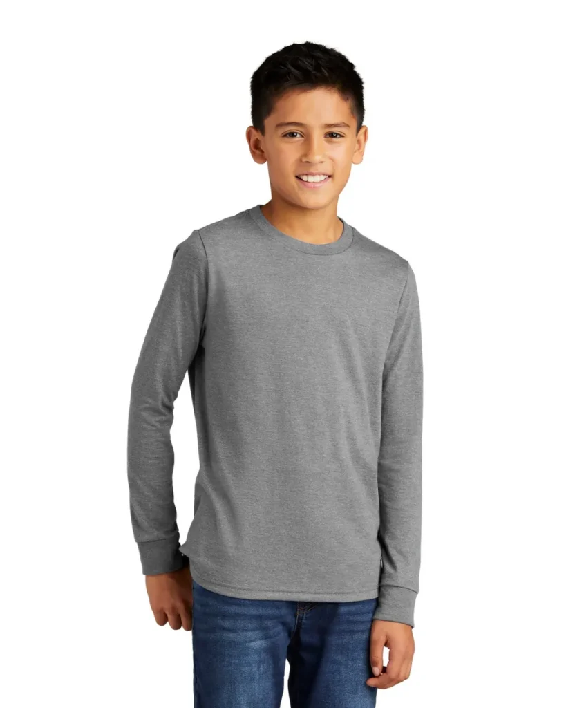 District Youth Tri-blend Long Sleeve Grey Frost