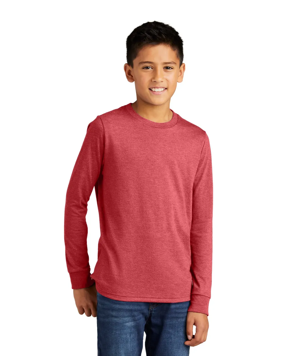 District Youth Tri-blend Long Sleeve Red Frost