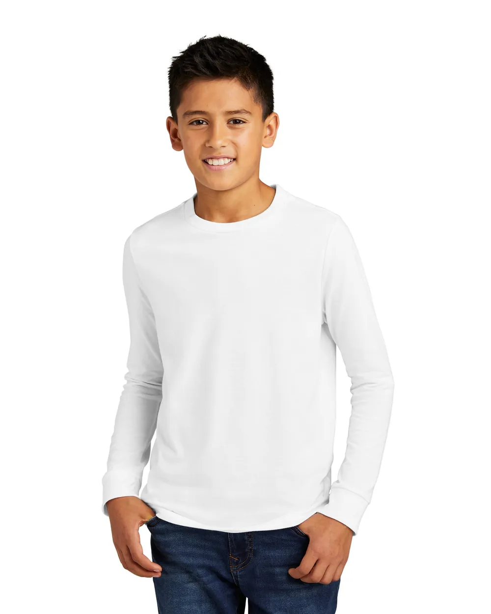 District Youth Tri-blend Long Sleeve White
